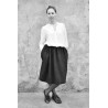 Faux-cul skirt, striped wool blend