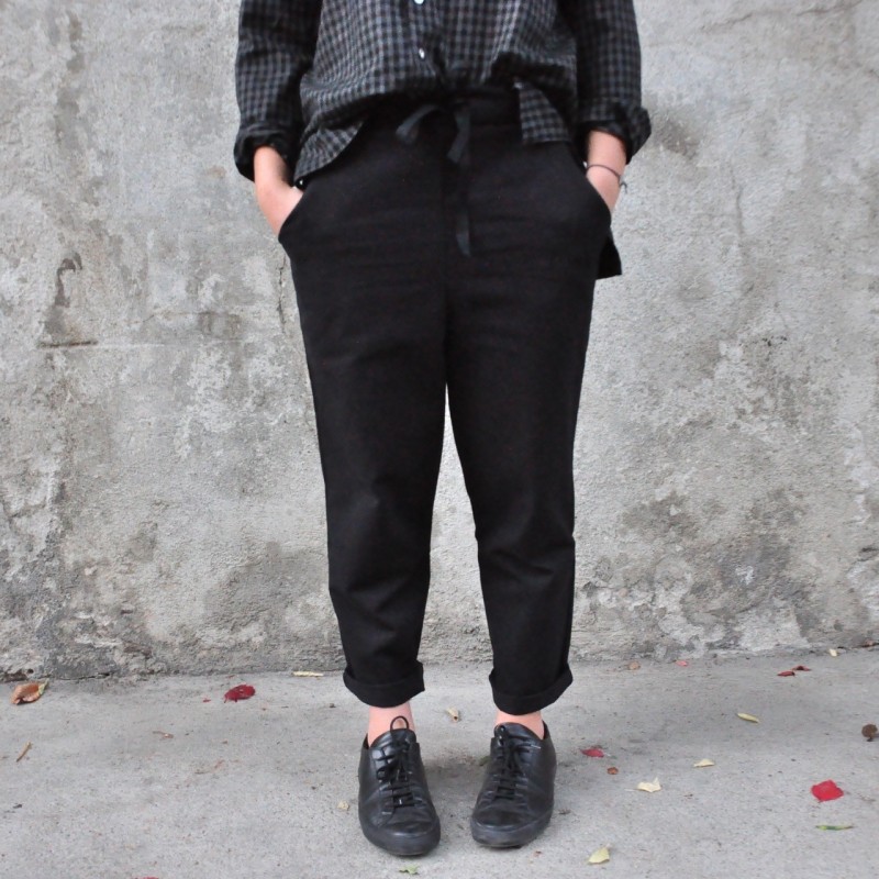 Pockets trousers, black denim