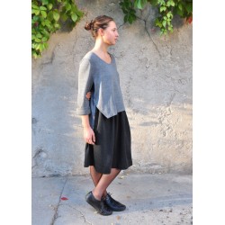 Faux-cul skirt, heather wool blend