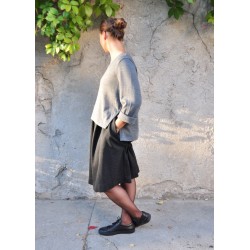 Faux-cul skirt, heather wool blend