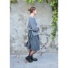 Faux-cul skirt, curly wool drap