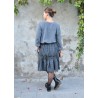 Faux-cul skirt, curly wool drap