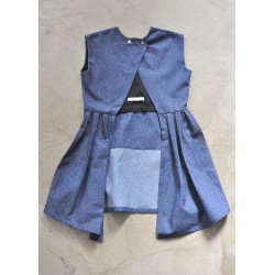 Apron-dress, blue denim