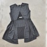 Apron-dress, grey fine wool blend