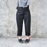 Pleated trousers, black wool blend