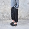 Pleated trousers, black wool blend