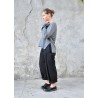 Pleated trousers, black wool blend