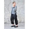 Pleated trousers, black wool blend