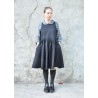 Robe à plis sans manche, jean noir