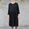 Pleated dress,  long sleeves, black heavy knit