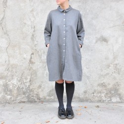 Robe-chemise, lainage gris