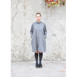 Shirt-dress, grey wool blend