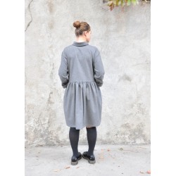 Shirt-dress, grey wool blend