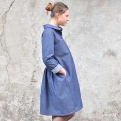 Shirt-dress, blue denim