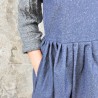 Pleated dress, sleeveless, blue denim