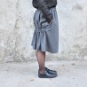 Faux-cul skirt, grey wool blend