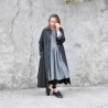 Pleated dress,  long sleeves, grey heavy knit