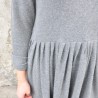 Pleated dress,  long sleeves, grey heavy knit