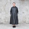 Pleated coat, heather wool blend