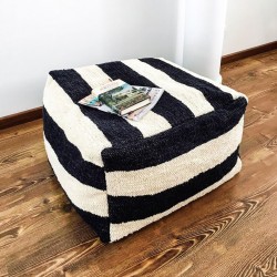 striped ottoman cover