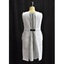 Pencil dress, white heavy linen