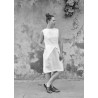 Pencil dress, white linen