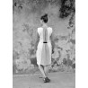 Pencil dress, white linen