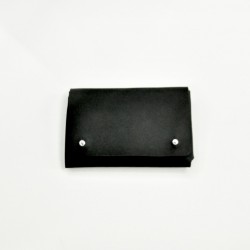 Petit porte-feuille CLEMENT, cuir noir