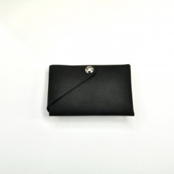 Pochette ORIGAMI, cuir noir