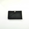 Pochette ORIGAMI, cuir noir