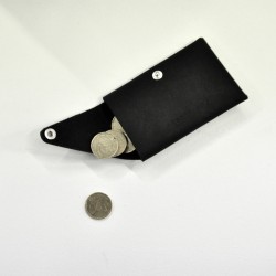 Pochette ORIGAMI, cuir noir