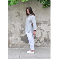 Saroual trousers, white denim