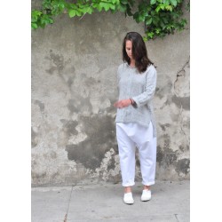 Saroual trousers, white denim