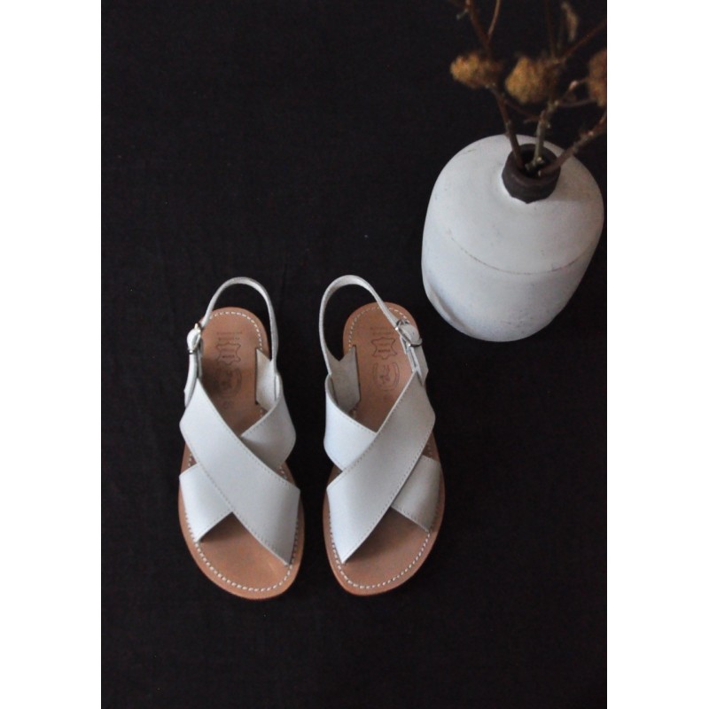 Sandals Uzes, white leather