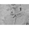 Claudine shirt, light stripes linen