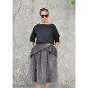 Pleated skirt, grey velvet