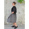 Pleated skirt, grey velvet