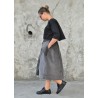 Pleated skirt, grey velvet