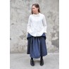 Pleated skirt, blue denim