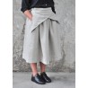 Pleated skirt, tourterelle wool drap