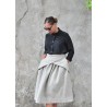 Pleated skirt, tourterelle wool drap