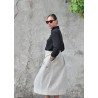 Pleated skirt, tourterelle wool drap