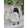 Pleated skirt, tourterelle wool drap