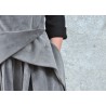 Pleated dress, grey velvet