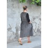 Pleated dress, grey velvet