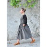 Pleated dress, grey velvet