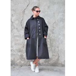 Claudine coat, black denim