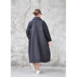 Claudine coat, black denim