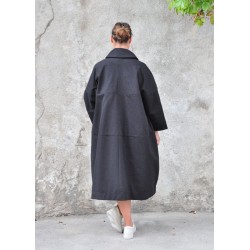 Claudine coat, black denim