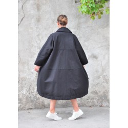 Claudine coat, black denim